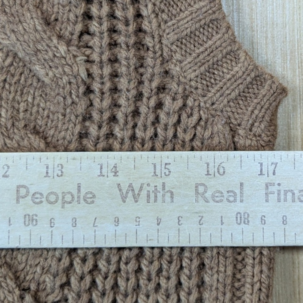 American Eagle Womens Preppy Heritage Retro Brown Cable Knit Sweater Vest Small - Picture 5 of 7